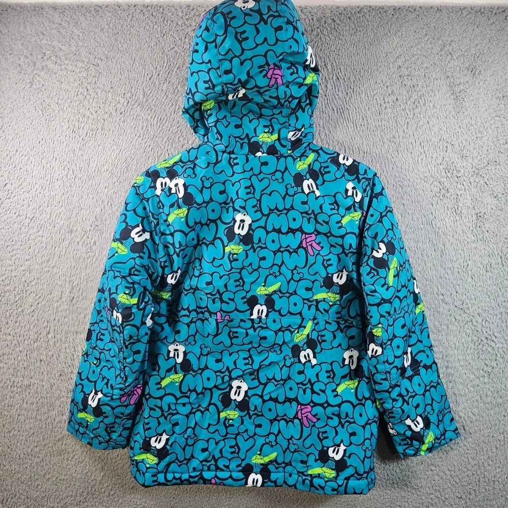 NEW Disney Mickey Mouse Kids Blue Puffer Winter Jacket‎ Hooded Size M 8 Years